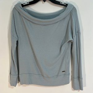 LUCKY BRAND Women’s top long sleeve pullover boat neck blue/gray sweatshirt M